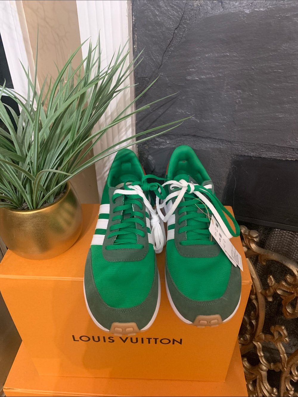 adidas Green and White Men's Sneakers